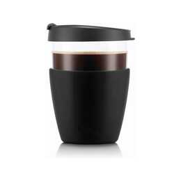 BODUM Gobelet isotherme Travel Mug (0.4 l, Transparent, Noir)