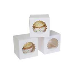 HOUSE OF MARIE Geschenkbox Cupcake (3 Stk, Weiss)