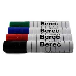 BEREC Marqueur pour tableaux blancs Jumbo (Noir, Vert, Rouge, Bleu, 4 pièce)