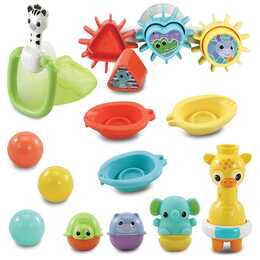 VTECH Set di giocoli per il bagno (Giraffa, Tartaruga, Zebra, Ippotpotamo, Elefante)