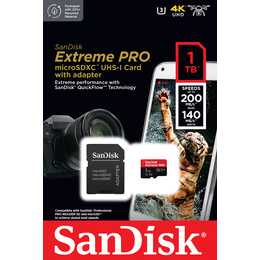 SANDISK MicroSDXC Extreme PRO 1 To (Class 10, A2, Video Class 30, 200 Mo/s)