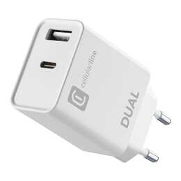 CELLULAR LINE Dual Chargeur mural (USB-A, USB-C)