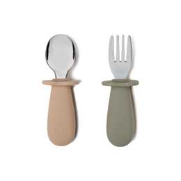 SOINA Kinderbesteck-Set (Beige, Braun, Grau)