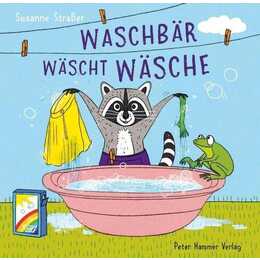 Waschbär wäscht Wäsche