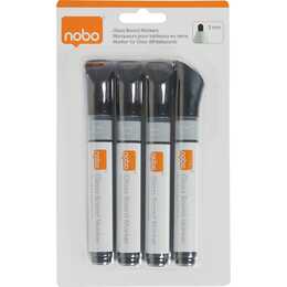 NOBO Whiteboard Marker (Schwarz, 4 Stück)