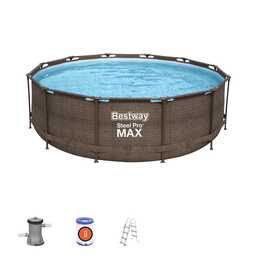 BESTWAY Piscina fuori terra con struttura tubolare in acciaio Steel Pro Max Set (366 cm x 100 cm)