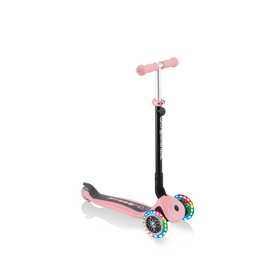 GLOBBER Scooter GO UP Foldable Plus Lights (Schwarz, Pink, Rosa)