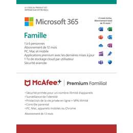 MICROSOFT Microsoft & McAfee Bundle 365 Famille (Jahreslizenz, 6x, 15 Monate, Französisch)