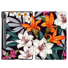 EG coque pour Samsung Galaxy Tab S8+ 12.4" (2022) - blanc - plantes