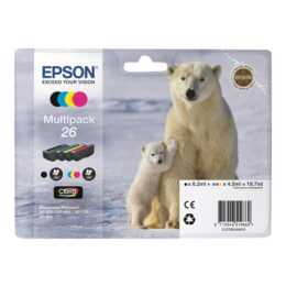 EPSON C13T26164010 (Gelb, Schwarz, Magenta, Cyan, Multipack)