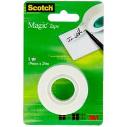 SCOTCH Ruban adhésif de bureau Magic Tape (19 mm x 25 m, 1 pièce)