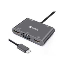 SANDBERG Stations d'accueil (USB 2.0 de type C, VGA, HDMI)