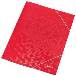 LEITZ Cartellina con elastico Wow (Rosso, A4, 10 pezzo)