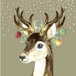 PAPER + DESIGN GMBH TABLETOP Papierserviette Deer Baubles (24 cm x 24 cm, 20 Stück)