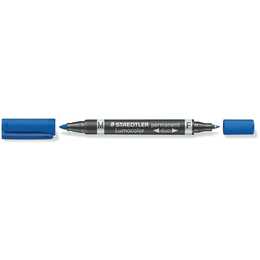 STAEDTLER Pennarello per lucidi Lumocolor Duo 348 (Blu, 1 pezzo)