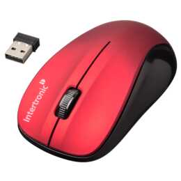 INTERTRONIC Souris optique sans fil Rouge