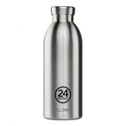 24BOTTLES Thermo Trinkflasche Steel Clima (0.85 l, Chrom, Silber, Edelstahl)