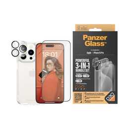 PANZERGLASS Set di protezione 3-in-1 (iPhone 15 Pro, Transparente)