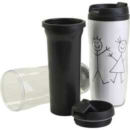 CREATIV COMPANY Bicchiere thermos (Nero, Bianco)