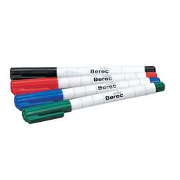 BEREC Whiteboard Marker Schmal (Schwarz, Grün, Blau, Rot, 4 Stück)