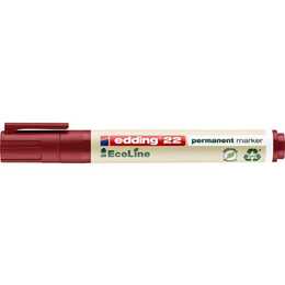 EDDING Marqueur permanent EcoLine 22 (Rouge, 1 pièce)