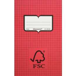 NATURA LINE Cahier (Carreaux, Rouge)