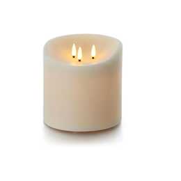 BALTHASAR Candela a colonna LED (15 cm, Bianco crema)