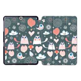 EG MTT Tablet Bag con coperchio pieghevole Smart per Samsung Galaxy Tab S2 9.7" - Cartoon Cats MTT