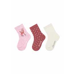 STERNTALER Chaussette pour bébé (18, Bordeaux, Pink, Blanc)