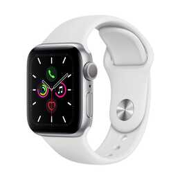 APPLE Watch Series 5 GPS Silver/White (34 mm, Aluminium, S/M)