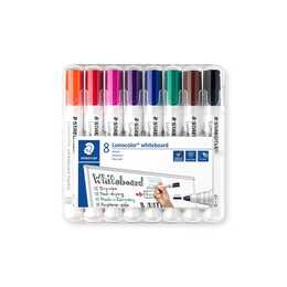 STAEDTLER Marqueur pour tableaux blancs Lumocolor (Noir, Vert, Rouge, Pink, Bleu, Orange, Violet, Brun, 8 pièce)