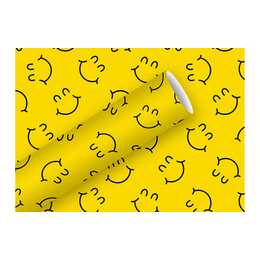 BRAUN + COMPANY Geschenkpapier Big Smile (Gelb, Schwarz, Smiley)