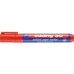 EDDING Marqueur permanent 30 (Rouge, 1 pièce)