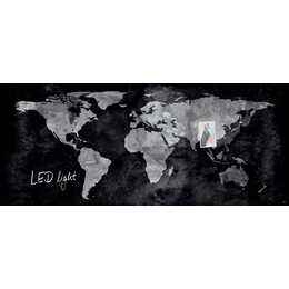 SIGEL Glastafel World-Map (55 cm x 130 cm)