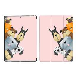 EG iPad Cover pour Apple iPad Pro 12.9" (1.& 2.Gen)- chiens de dessin animé rose