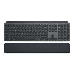 LOGITECH MX Keys Plus - Advanced Wireless Illuminated Keyboard with Palmrest (Funk (RF), Bluetooth, USB, Schweiz, Kabellos)