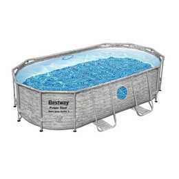 BESTWAY Piscina fuori terra con struttura tubolare in acciaio Power Steel Swim Vista (250 cm x 424 cm x 100 cm)