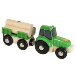 BRIO Eisenbahn Traktor mit Holz-Anhänger