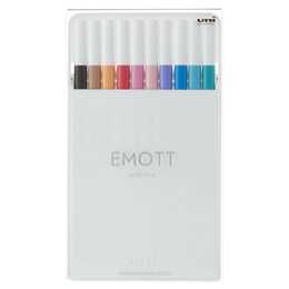 UNI Emott Soft Pennarello (Marrone, Pink, Blu, Blu chiaro, Viola, Arancione, Turchese, Nero, Rosso, 10 pezzo)