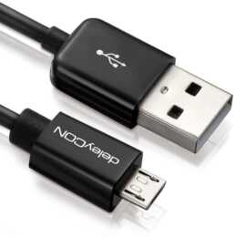 DELEYCON USB-Kabel (USB Typ A, Micro USB Typ B, 0.5 m)