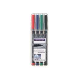 STAEDTLER Folienschreiber Lumocolor 317 M (Schwarz, Grün, Blau, Rot, 4 Stück)