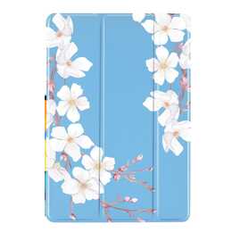 EG Housse pour Apple iPad 9,7 pouces (2017-2018) 5e/6e génération - bleu - fleurs