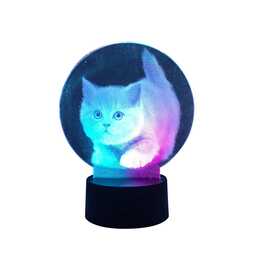 EG Veilleuse USB 7 couleurs LED sans télécommande (pas de batterie incluse) - chat