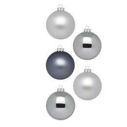 INGES CHRISTMAS DECOR Boules de Noël (24 pièce, Argent, Gris)