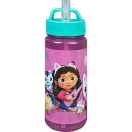 SCOOLI Kindertrinkflasche Gabby's Dollhouse (0.5 l, Blau, Rosa, Mehrfarbig)