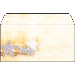 SIGEL Cartes à motifs Glitter Stars (Noël / Avent, C5, C6, Beige)