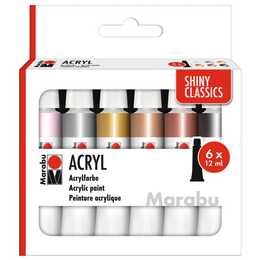 MARABU Acrylfarbe Set (6 x 12 ml, Mehrfarbig)