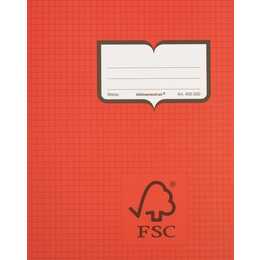 NATURA LINE Cahier (Carreaux, Rouge)