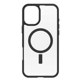 OTTERBOX Backcover MagSafe React Series (iPhone 16 Plus, Bicolore, Transparente, Nero)