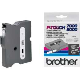 BROTHER TX-335 Nastro delle scritture (Bianco / Nero, 12 mm)